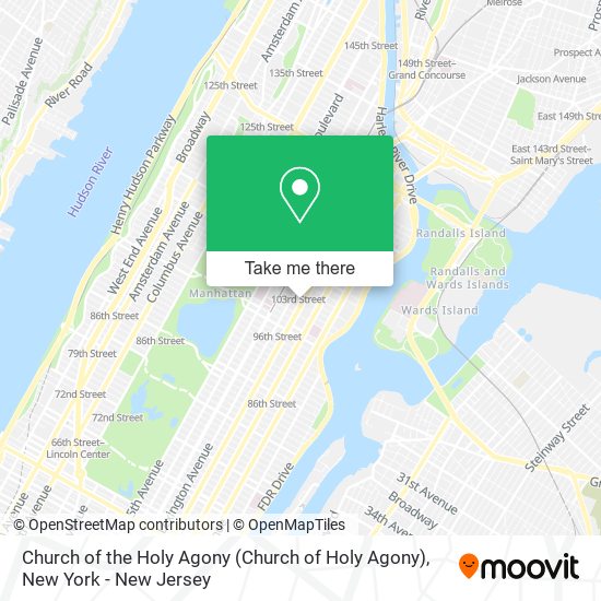 Church of the Holy Agony map