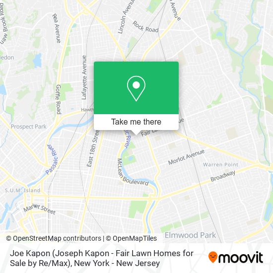 Mapa de Joe Kapon (Joseph Kapon - Fair Lawn Homes for Sale by Re / Max)