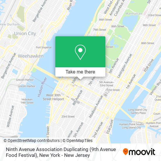 Ninth Avenue Association Duplicating (9th Avenue Food Festival) map