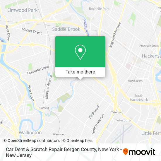 Car Dent & Scratch Repair Bergen County map