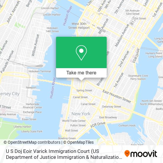 U S Doj Eoir Varick Immigration Court map