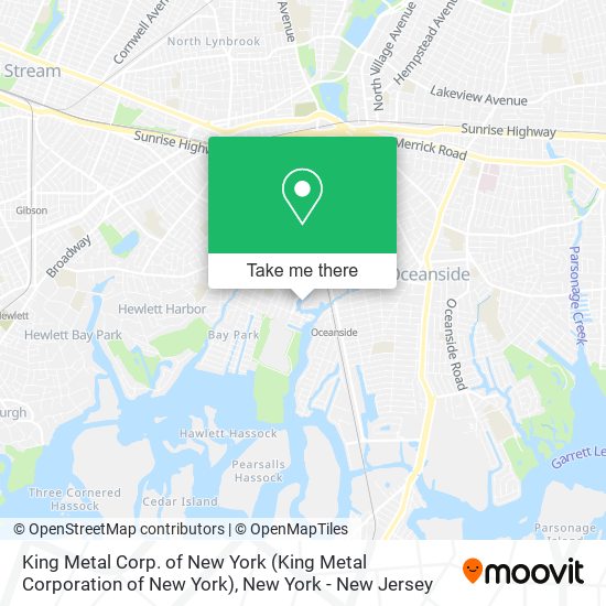 King Metal Corp. of New York map