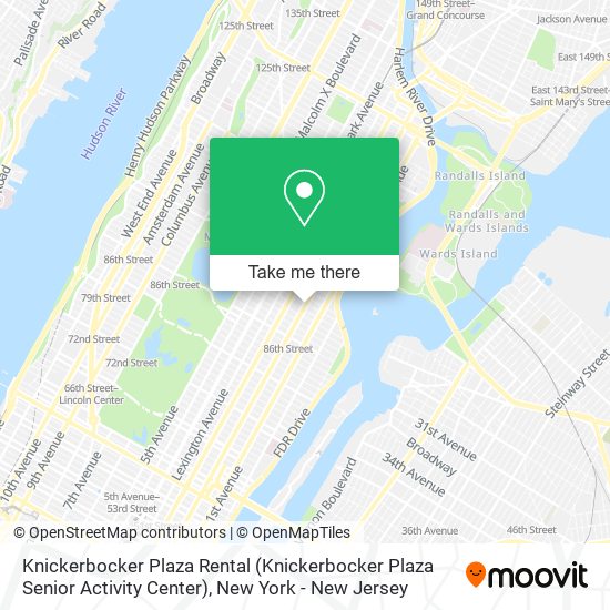 Mapa de Knickerbocker Plaza Rental (Knickerbocker Plaza Senior Activity Center)