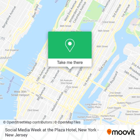 Social Media Week at the Plaza Hotel map
