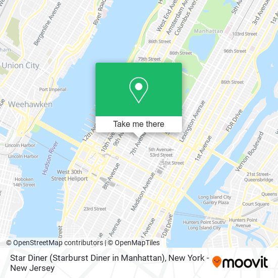Mapa de Star Diner (Starburst Diner in Manhattan)