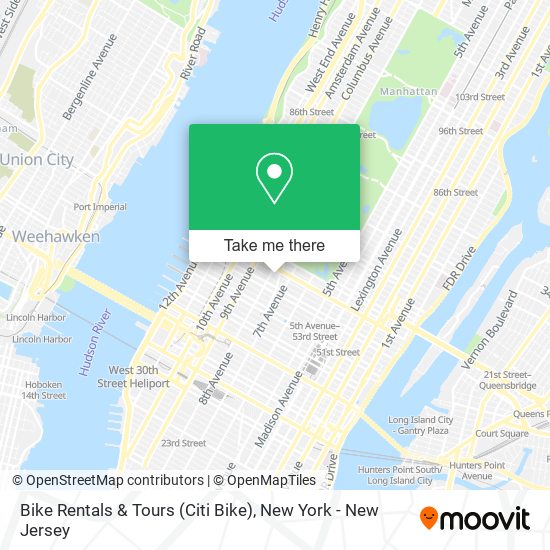 Bike Rentals & Tours (Citi Bike) map