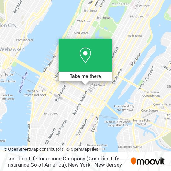 Mapa de Guardian Life Insurance Company (Guardian Life Insurance Co of America)