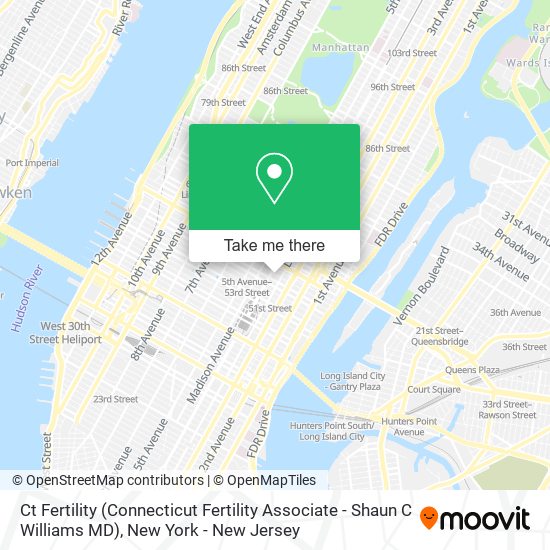 Mapa de Ct Fertility (Connecticut Fertility Associate - Shaun C Williams MD)