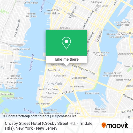 Mapa de Crosby Street Hotel (Crosby Street Htl, Firmdale Htls)