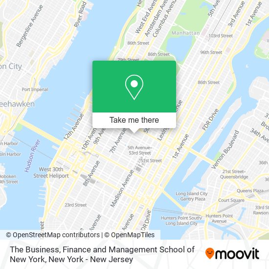Mapa de The Business, Finance and Management School of New York