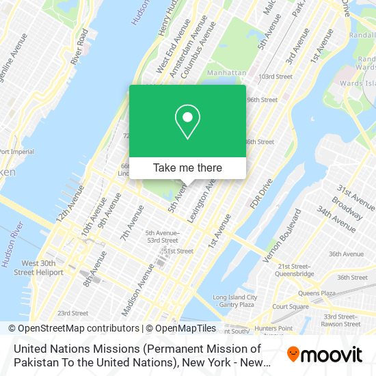 United Nations Missions (Permanent Mission of Pakistan To the United Nations) map
