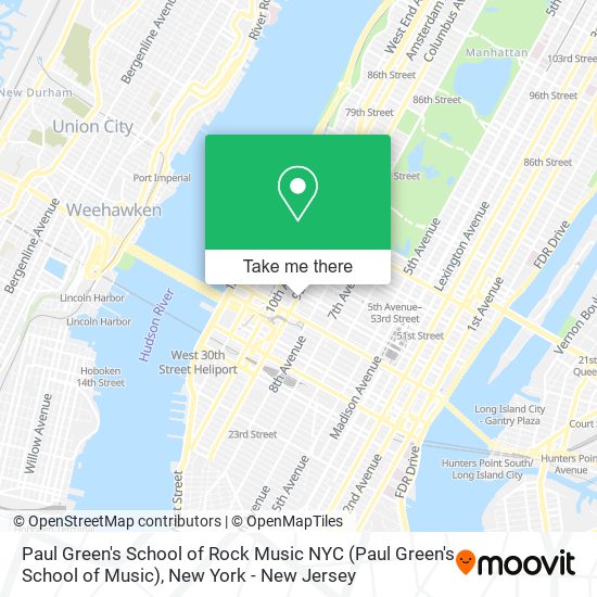 Paul Green's School of Rock Music NYC map