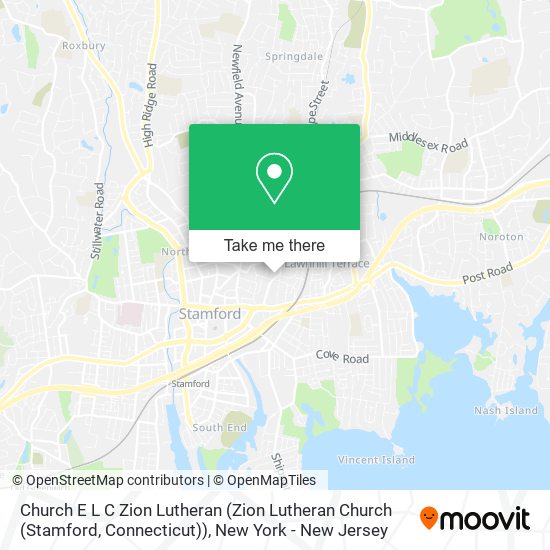 Mapa de Church E L C Zion Lutheran (Zion Lutheran Church (Stamford, Connecticut))