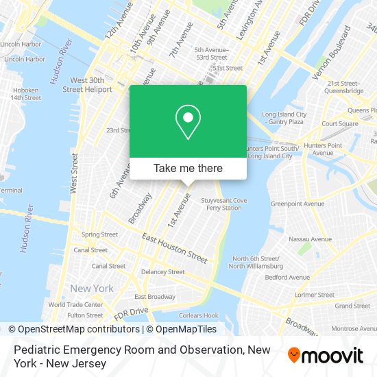 Pediatric Emergency Room and Observation map