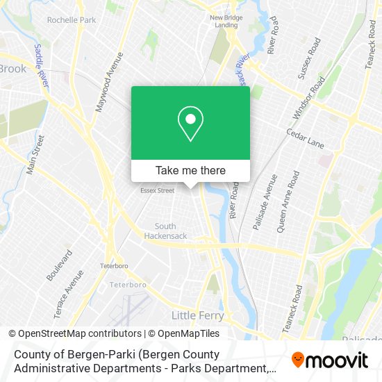 Mapa de County of Bergen-Parki (Bergen County Administrative Departments - Parks Department, Golf Courses)