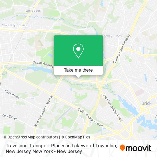 Travel and Transport Places in Lakewood Township, New Jersey map