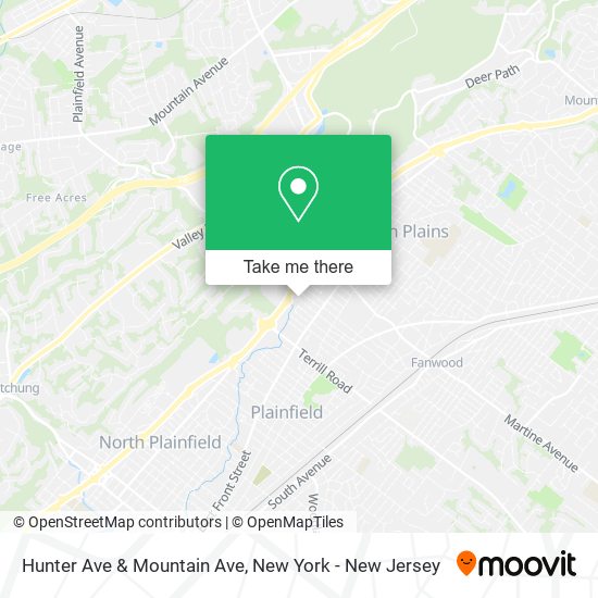 Hunter Ave & Mountain Ave map