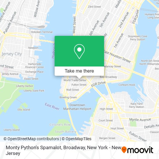 Monty Python's Spamalot, Broadway map