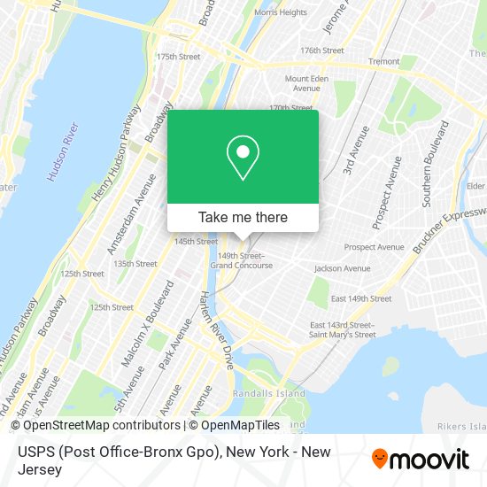 Mapa de USPS (Post Office-Bronx Gpo)