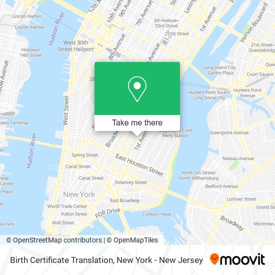 Birth Certificate Translation map