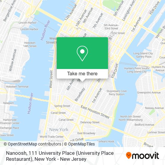 Nanoosh, 111 University Place (University Place Restaurant) map