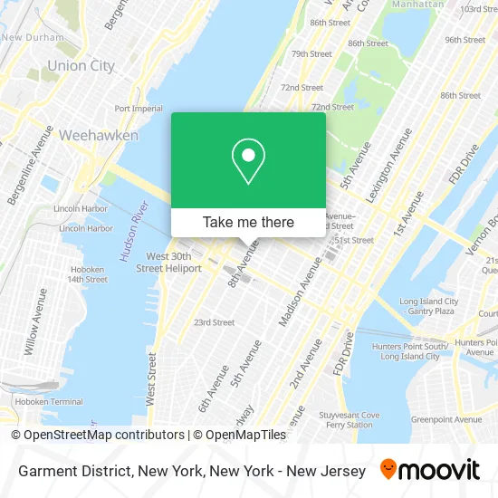 Garment District, New York map