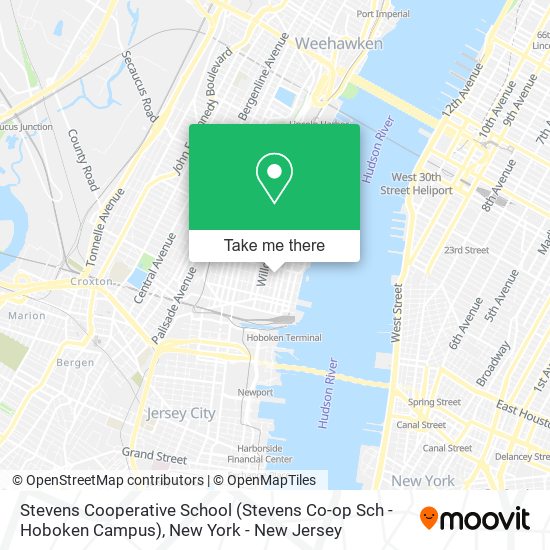 Mapa de Stevens Cooperative School (Stevens Co-op Sch - Hoboken Campus)