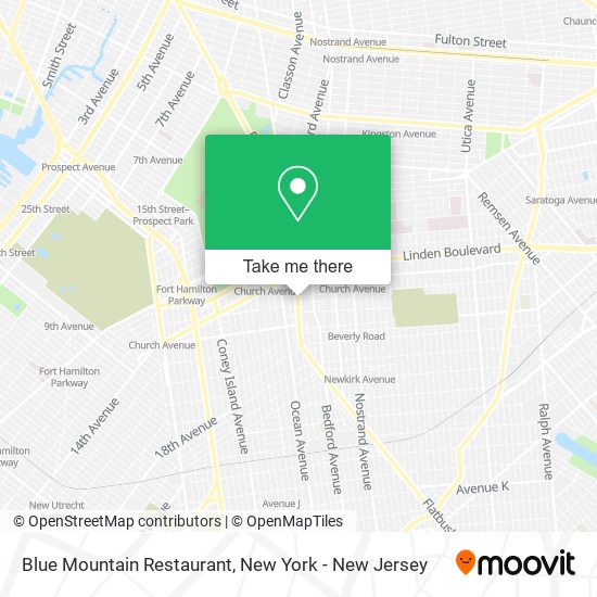 Mapa de Blue Mountain Restaurant
