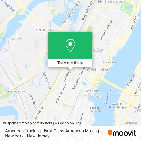 American Trucking (First Class American Moving) map