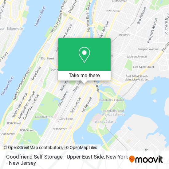 Mapa de Goodfriend Self-Storage - Upper East Side