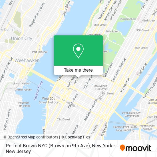 Mapa de Perfect Brows NYC (Brows on 9th Ave)