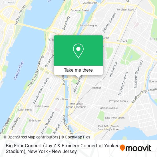 Mapa de Big Four Concert (Jay Z & Eminem Concert at Yankee Stadium)