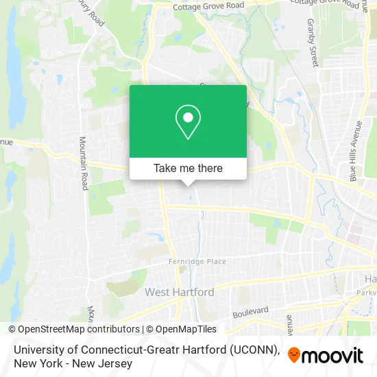 University of Connecticut-Greatr Hartford (UCONN) map