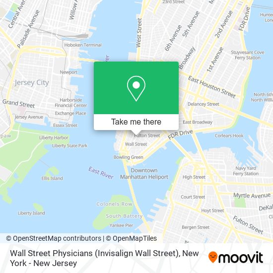 Mapa de Wall Street Physicians (Invisalign Wall Street)