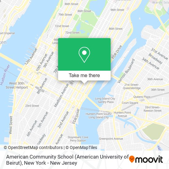 Mapa de American Community School (American University of Beirut)