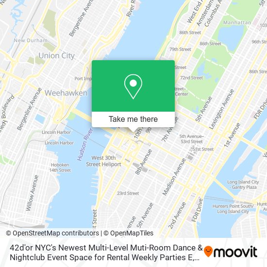 Mapa de 42d'or NYC's Newest Multi-Level Muti-Room Dance & Nightclub Event Space for Rental Weekly Parties E