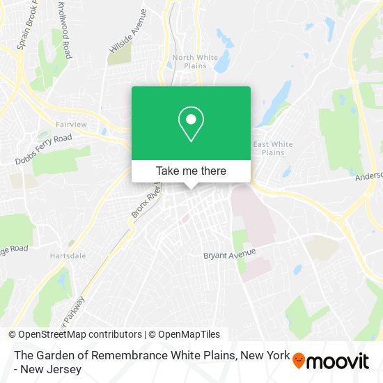 The Garden of Remembrance White Plains map