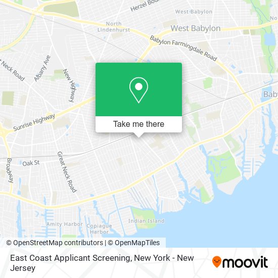 East Coast Applicant Screening map
