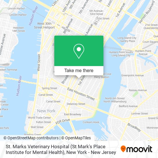 St. Marks Veterinary Hospital (St Mark's Place Institute for Mental Health) map