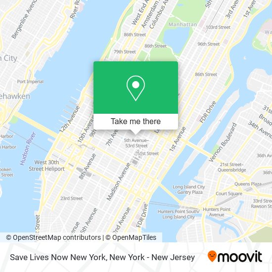 Mapa de Save Lives Now New York