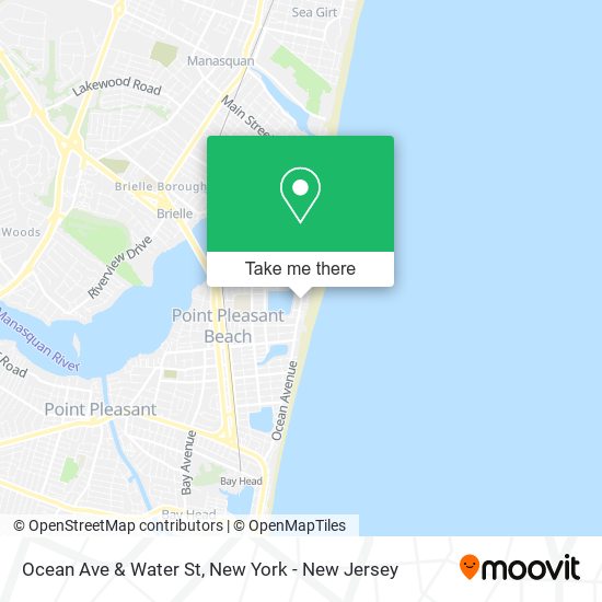 Ocean Ave & Water St map