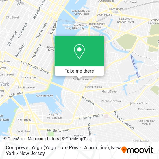 Mapa de Corepower Yoga (Yoga Core Power Alarm Line)