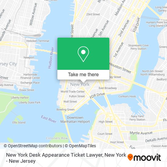 New York Desk Appearance Ticket Lawyer map