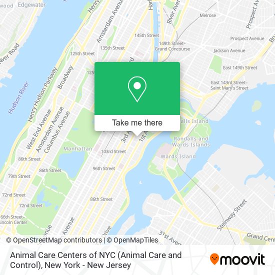 Mapa de Animal Care Centers of NYC (Animal Care and Control)