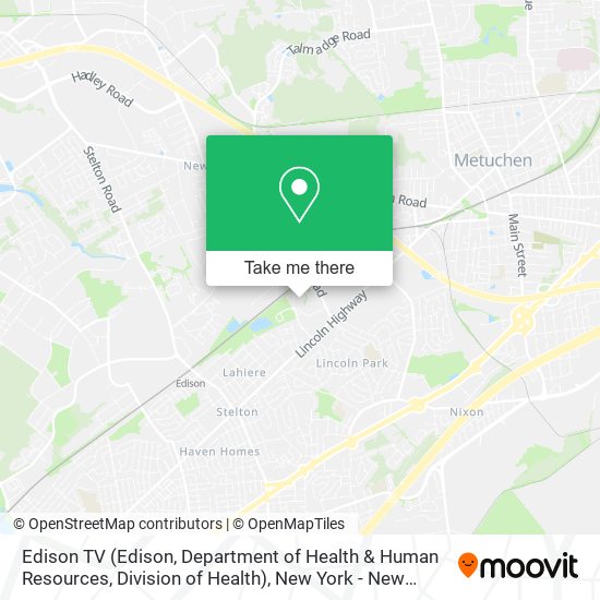 Mapa de Edison TV (Edison, Department of Health & Human Resources, Division of Health)