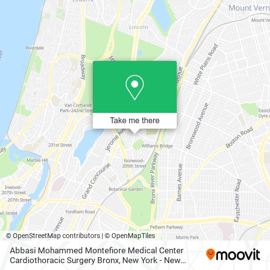 Mapa de Abbasi Mohammed Montefiore Medical Center Cardiothoracic Surgery Bronx