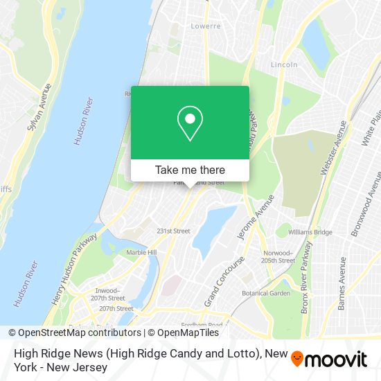 High Ridge News (High Ridge Candy and Lotto) map