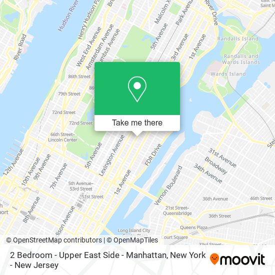 2 Bedroom - Upper East Side - Manhattan map