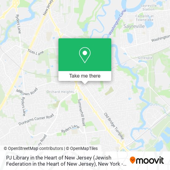 PJ Library in the Heart of New Jersey map