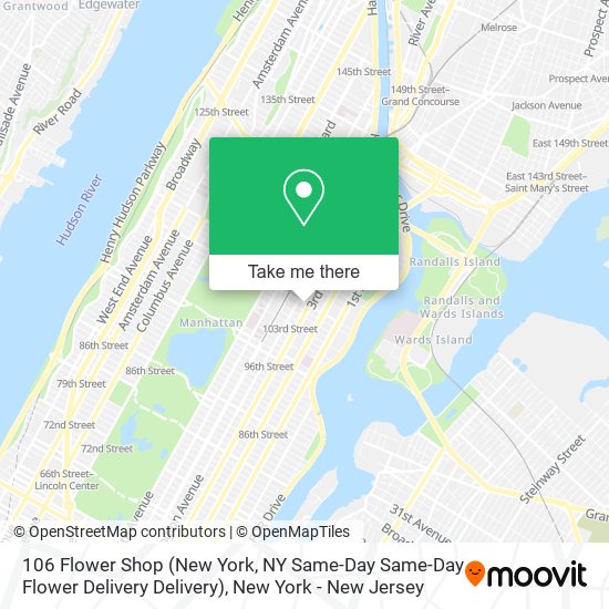 106 Flower Shop (New York, NY Same-Day Same-Day Flower Delivery Delivery) map